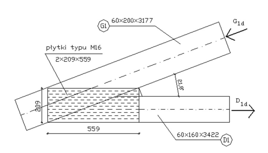 Wymiarowanie węzła podporowego kratownicy - węzeł A
